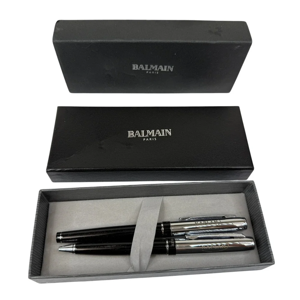 BALMAIN PARIS Executive Pen Set - Rollerball & Ballpoint Pens w/ Kaplan Logo